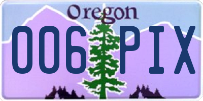 OR license plate 006PIX