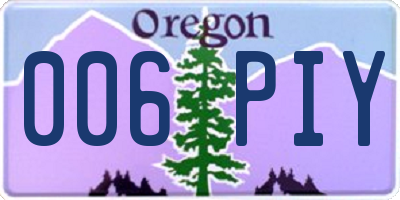 OR license plate 006PIY