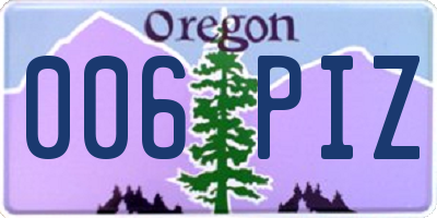OR license plate 006PIZ