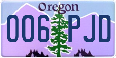 OR license plate 006PJD