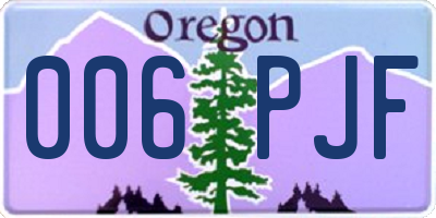 OR license plate 006PJF