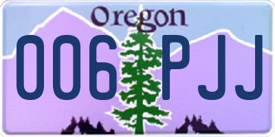 OR license plate 006PJJ