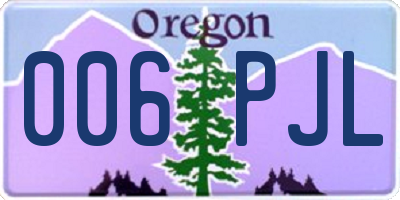 OR license plate 006PJL