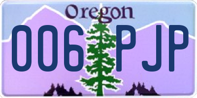 OR license plate 006PJP
