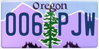 OR license plate 006PJW
