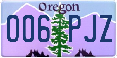 OR license plate 006PJZ