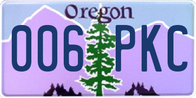 OR license plate 006PKC