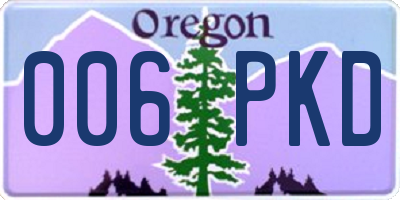 OR license plate 006PKD