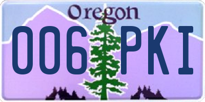 OR license plate 006PKI