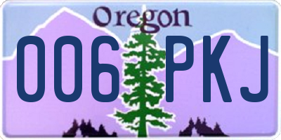 OR license plate 006PKJ