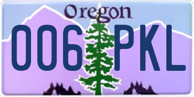 OR license plate 006PKL