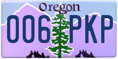 OR license plate 006PKP
