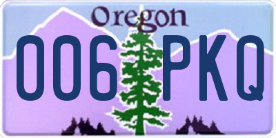 OR license plate 006PKQ