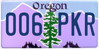 OR license plate 006PKR