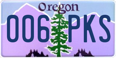 OR license plate 006PKS