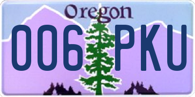 OR license plate 006PKU