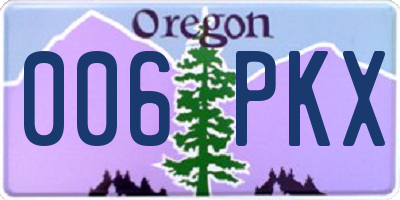 OR license plate 006PKX