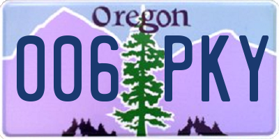 OR license plate 006PKY