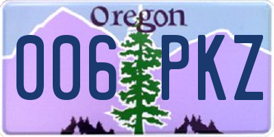 OR license plate 006PKZ
