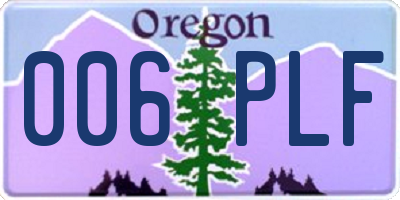 OR license plate 006PLF