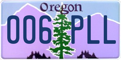 OR license plate 006PLL