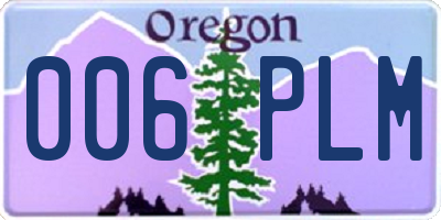 OR license plate 006PLM