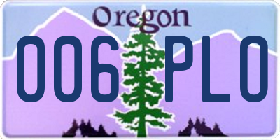 OR license plate 006PLO