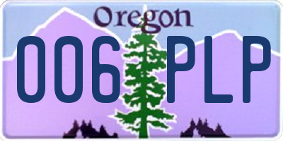 OR license plate 006PLP
