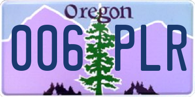 OR license plate 006PLR