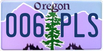 OR license plate 006PLS