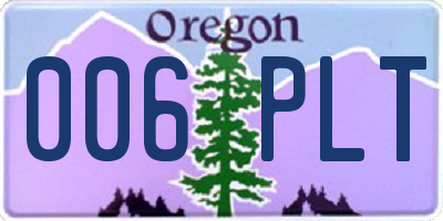 OR license plate 006PLT