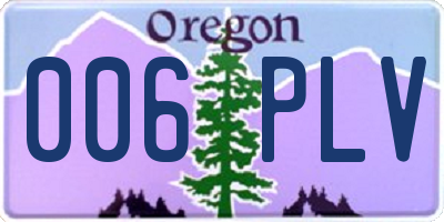 OR license plate 006PLV