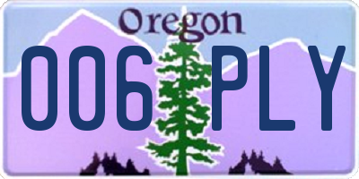 OR license plate 006PLY