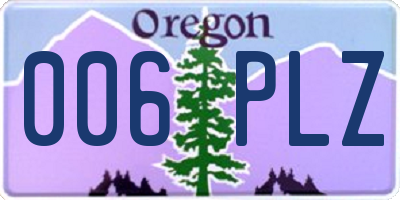 OR license plate 006PLZ