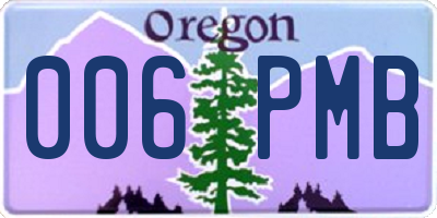 OR license plate 006PMB