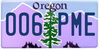 OR license plate 006PME