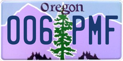 OR license plate 006PMF