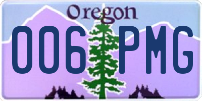 OR license plate 006PMG