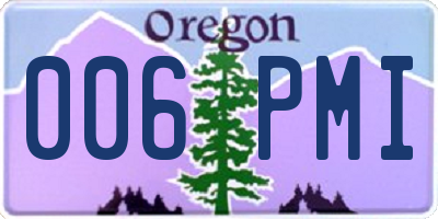 OR license plate 006PMI