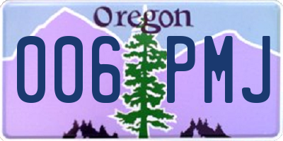 OR license plate 006PMJ