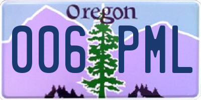 OR license plate 006PML