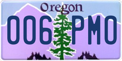 OR license plate 006PMO