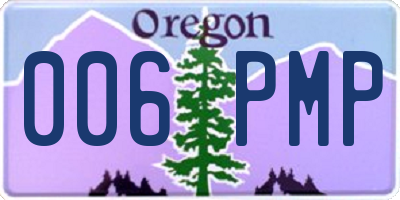 OR license plate 006PMP