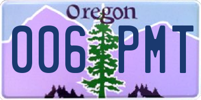 OR license plate 006PMT