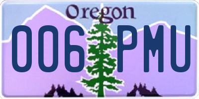 OR license plate 006PMU