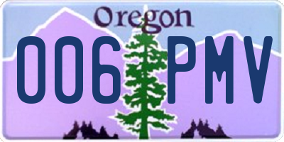 OR license plate 006PMV