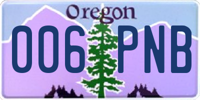 OR license plate 006PNB