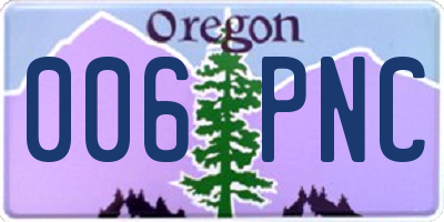 OR license plate 006PNC