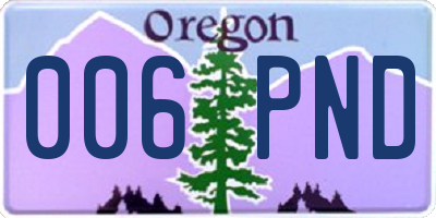 OR license plate 006PND