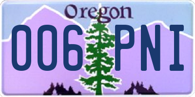 OR license plate 006PNI